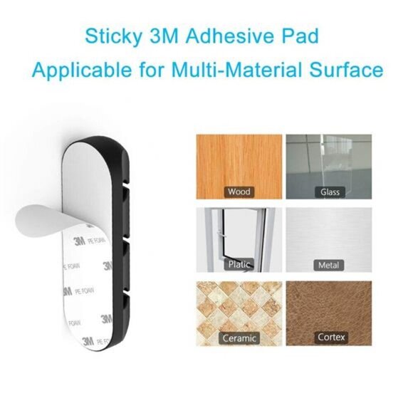 Cable Organizer Clips Adhesive Cord Holder Wire Management for Desk Car Home - Picture 5 of 8